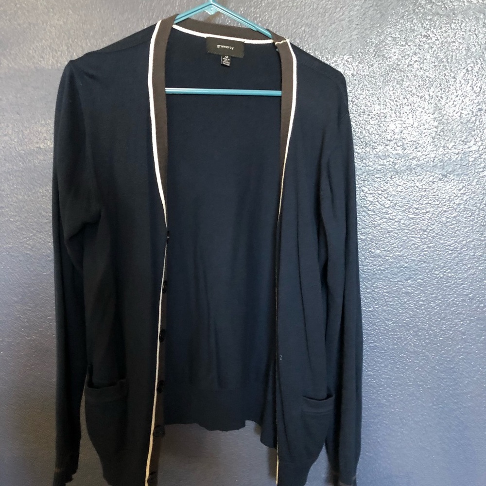 Men’s Navy Blue/White/Dark Grey cardigan